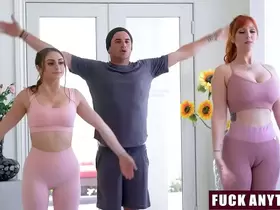 FuckAnytime.com - Yoga Trainer Fucks Redhead Milf and Her as Freeuse - Penelope Kay, Lauren Phillips