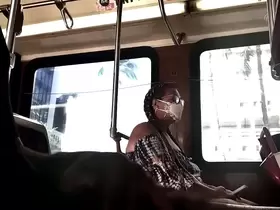MILF Plays With Black Cock On Public Bus