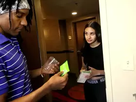 "Hijab Room Service 3" فتاة مراهقة عربية  Juvenille probation little 18yo Arab teen Jasmine Angel swallows big black cock in 69 postion. Hardcore taboo arab teen interracial blowjob on theshimmyshow episode 51 (Part 1)