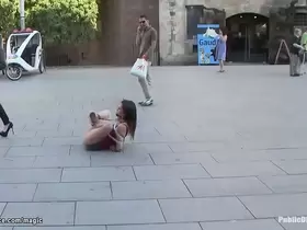 Little slut fucked in public places