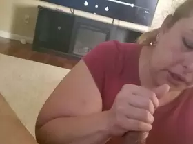 Wife gagging while sharing past sex story