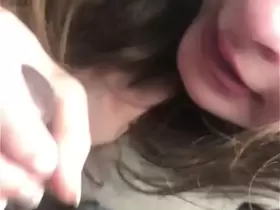 Training my Lesbian Bestfriend To Suck My Cock on Car Rides