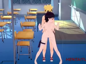 Naruto Hentai - Fucks Sarada At School - Hard sex with crempie